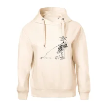 Kreslený rybář na pařezu