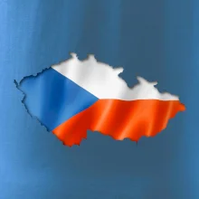 Česká vlajka v obrysu republiky