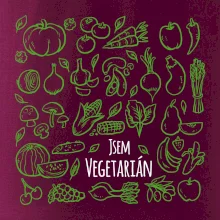 Jsem vegetarián - zelenina ve čtverci