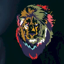 Hlava lva kreslená jednoduchá