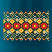 Ukrajinský vzor  - Červené květiny