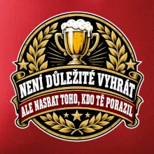 Není důležité vyhrát - pivní pohár a zlatý vavřín