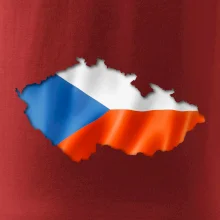 Česká vlajka v obrysu republiky