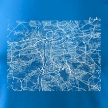 Mapy měst černobílé Praha