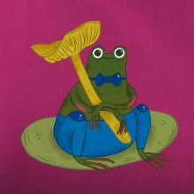 Žába s houbou  (studio-arte.cz)