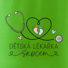 Dětská lékařka srdcem - stetoskop a dětské stopy