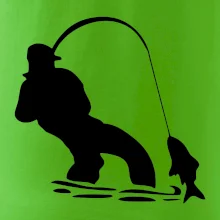 Rybář tahající rybu