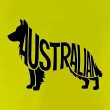 Australský Ovčák - nápis v těle