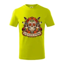 Mexická rocková lebka s kytarami a pivem