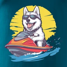 Husky na vodním skútru