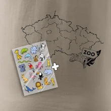 Tričko s mapou + ZOO nažehlovačky