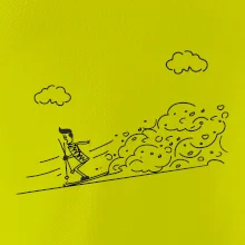 Kreslený lyžař na horách