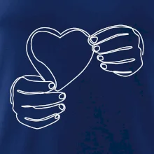 Ruka držící srdce  jedním tahem