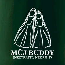Můj buddy dvě překřížené potápěčské ploutve