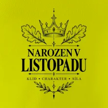 Narozen v listopadu koruna a dubové listy