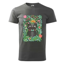 Kočka s květy malovaná