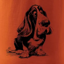 Černobílá karikatura baset