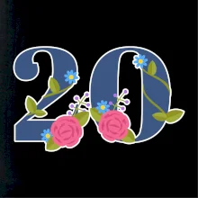 Květinové číslo kreslené - 20