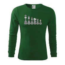 Šachové figurky v řadě - kreslené