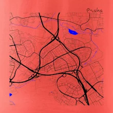 Praha - 14100 mapa s vodními toky