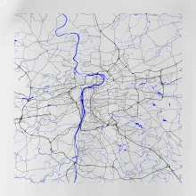 Praha - Mapa s vodními toky