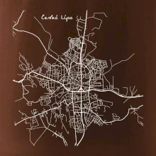 Česká Lípa - Mapa černobílá