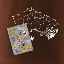Tričko s mapou + ZOO nažehlovačky