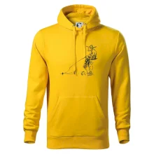 Kreslený rybář na pařezu