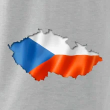 Česká vlajka v obrysu republiky