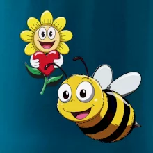 Parové triko - Včela a květina