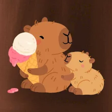 Kapybara se zmrzlinou