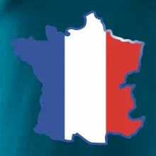 Francouzská vlajka mapa obrys