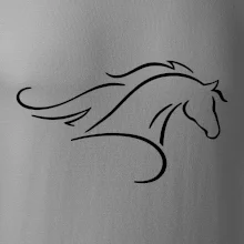 Kůň - bežící silueta hlavy