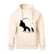 Rybář tahající rybu