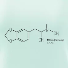 Molekulární struktura MDMA Extáze