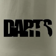 Darts - nápis se šipkařem