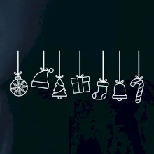 Rodinná vánoční trička  - Vánoční ozdoby na provázku