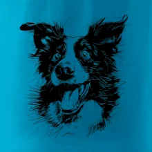 Černobílá karikatura Border kolie