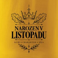 Narozen v listopadu koruna a dubové listy