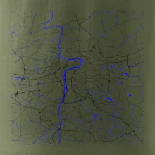 Praha - Mapa s vodními toky