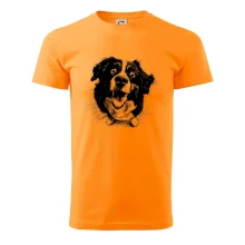 Černobílá karikatura Bernský salašnický pes