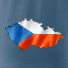 Česká vlajka v obrysu republiky