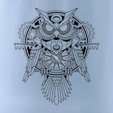 Steampunk sova černobílá