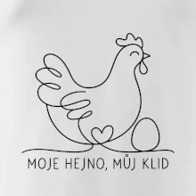 Minimalistická slepice s vejcem a srdcem