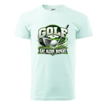 Golfová hůl s míčkem eat sleep repeat