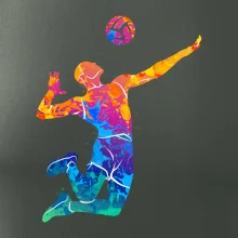 Volejbalista splash s míčem