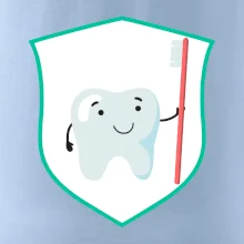 Zoubek na prsu - zubní kartáček