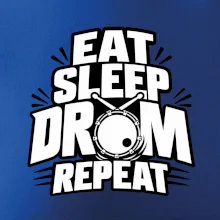 Eat sleep drum repeat - minimalistický bubenický slogan