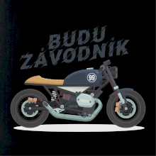 Budu závodník  modrý cafe racer