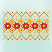 Ukrajinský vzor  - Červené květiny